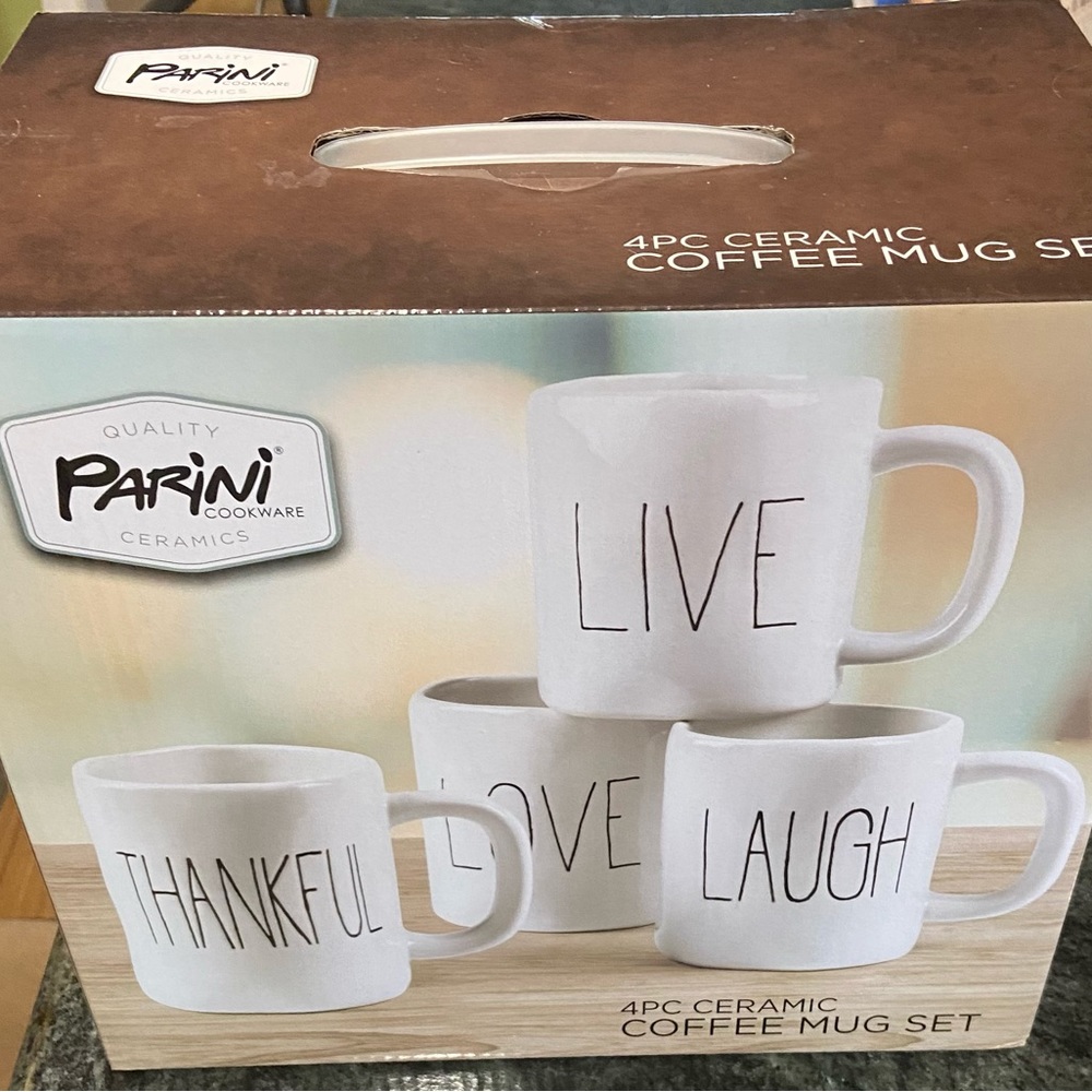 Parini ceramic mugs LIVE, LOVE, LAUGH, THANKFUL